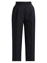 High-Rise Double Pleat Trousers