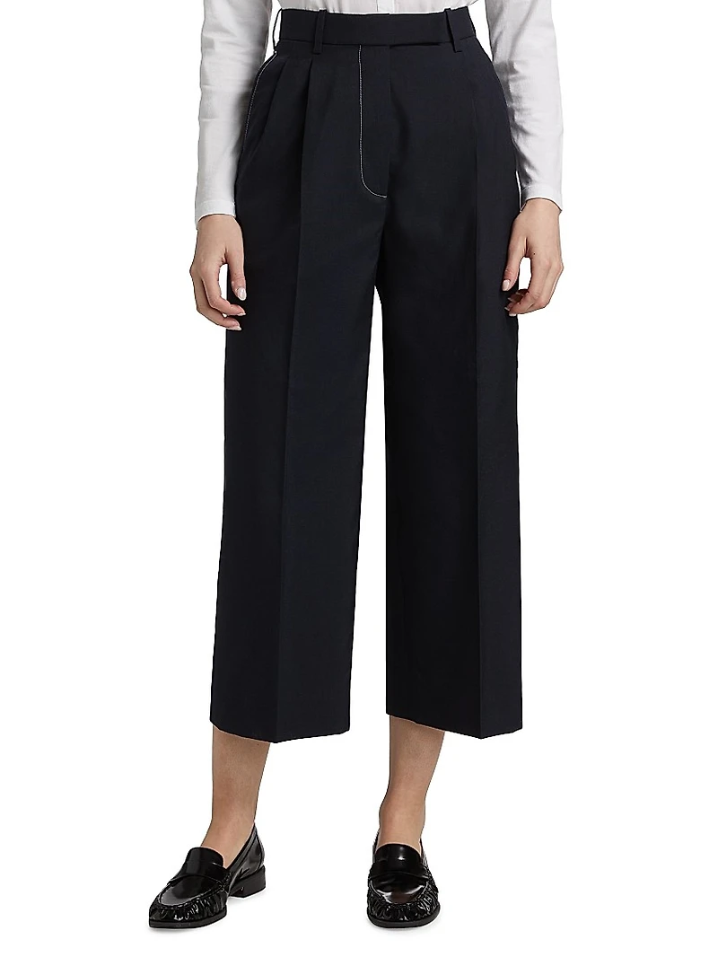 High-Rise Double Pleat Trousers