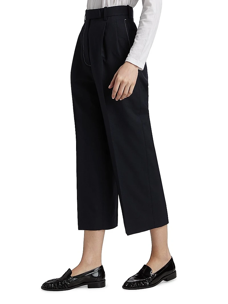 High-Rise Double Pleat Trousers