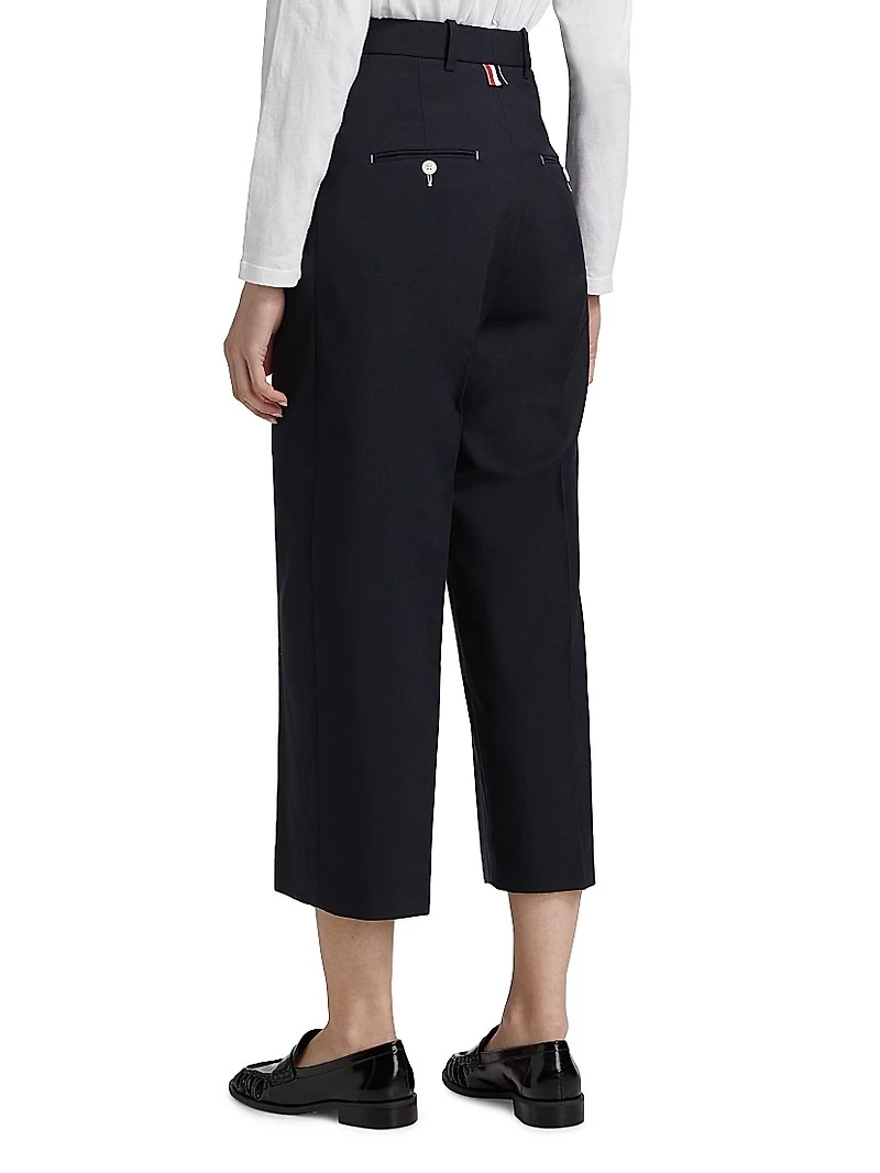 High-Rise Double Pleat Trousers