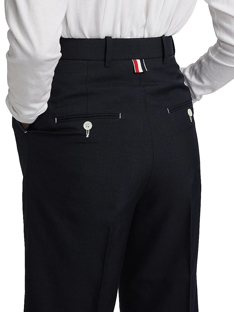 High-Rise Double Pleat Trousers