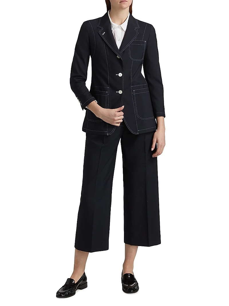 Elongated Patch Pocket Jacket