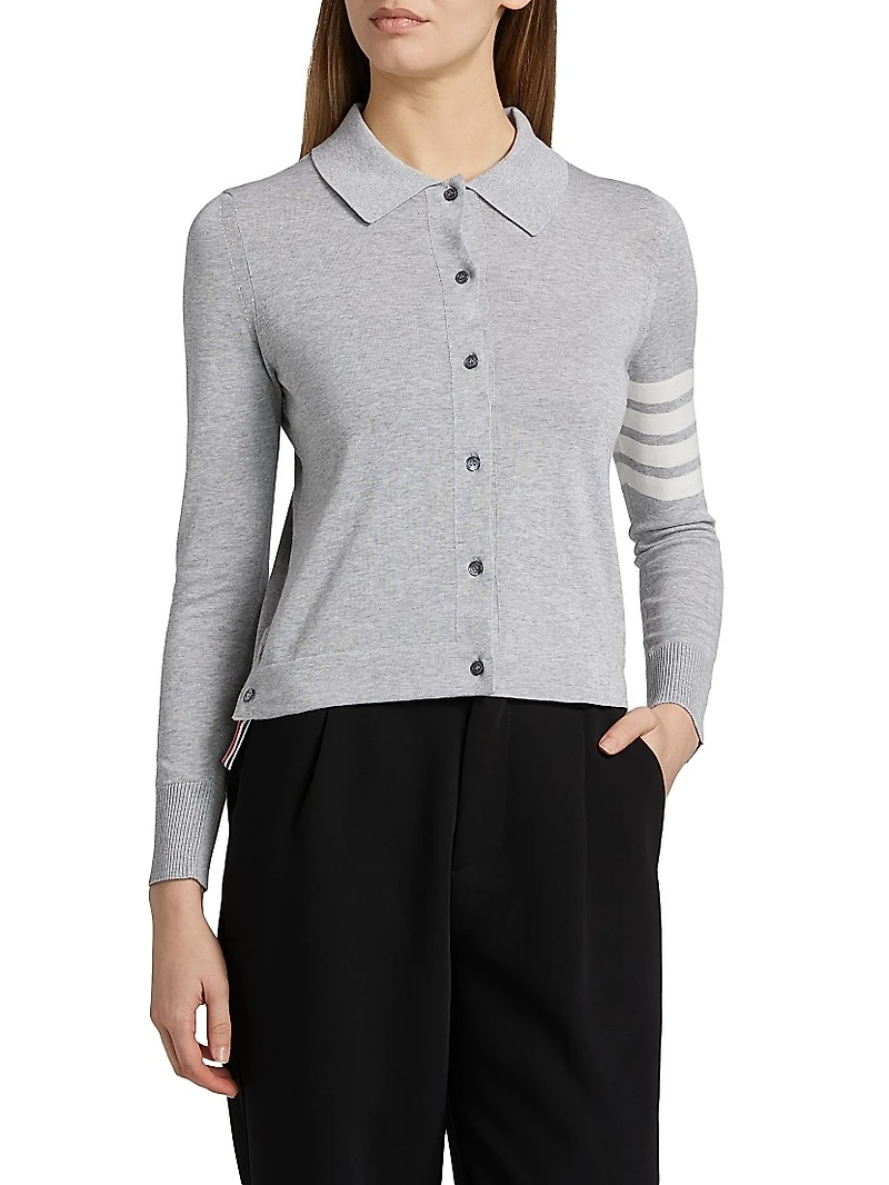 Jersey Cotton Four-Stripe Shirt