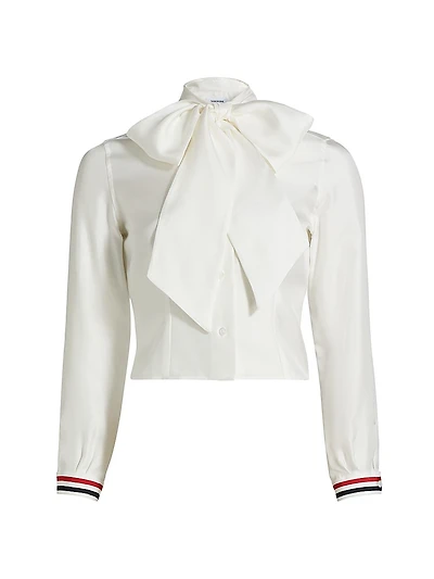 Bow Silk Twill Top