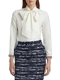 Bow Silk Twill Top