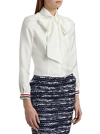 Bow Silk Twill Top