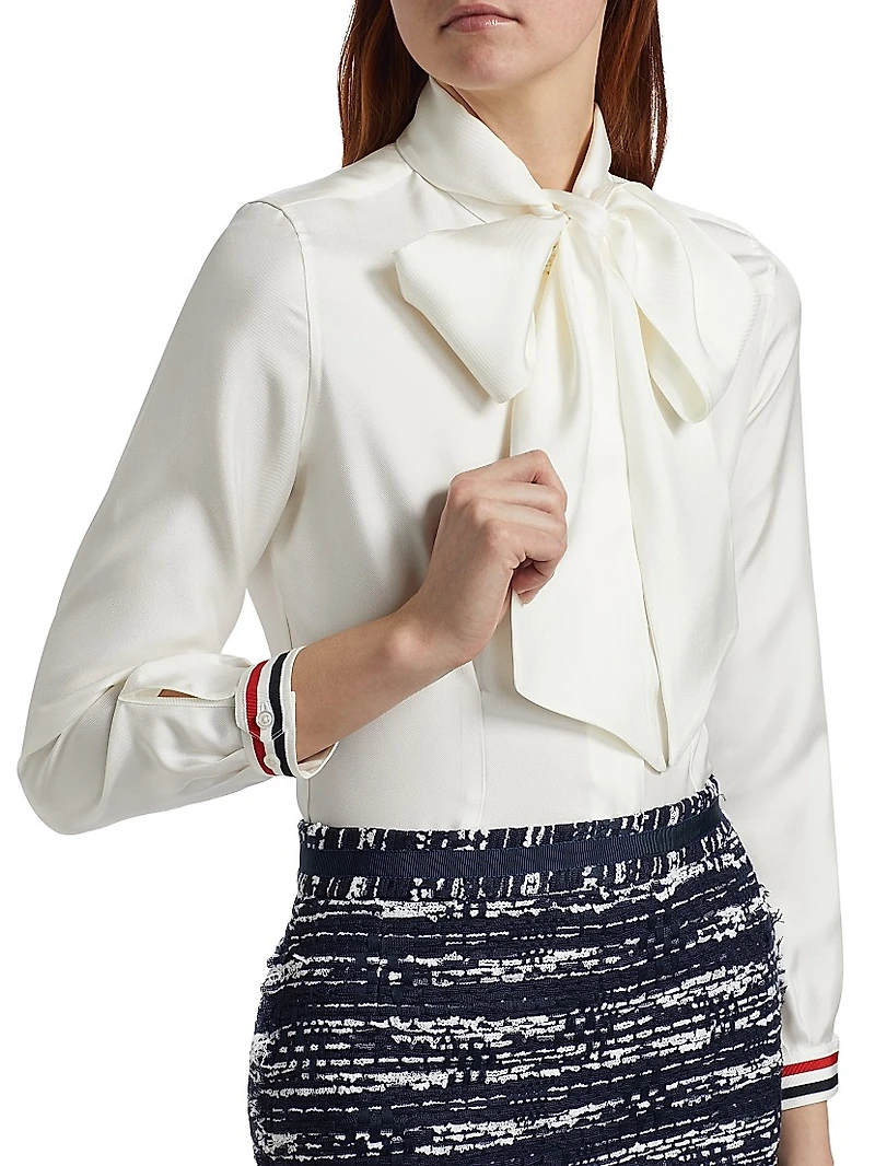 Bow Silk Twill Top