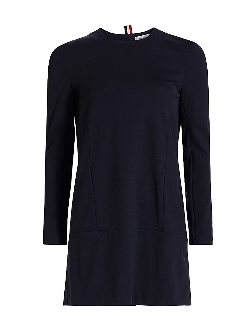 Wool-Blend Shift Minidress