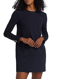 Wool-Blend Shift Minidress