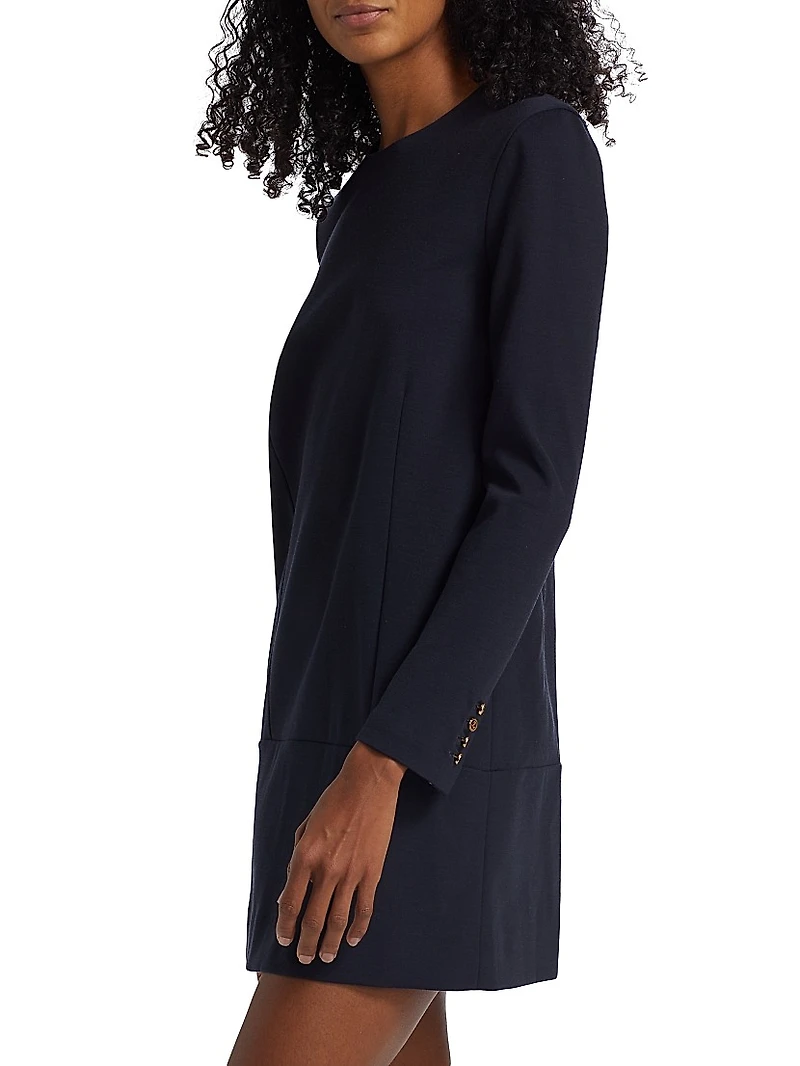 Wool-Blend Shift Minidress