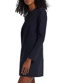 Wool-Blend Shift Minidress