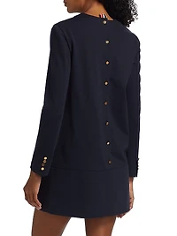 Wool-Blend Shift Minidress