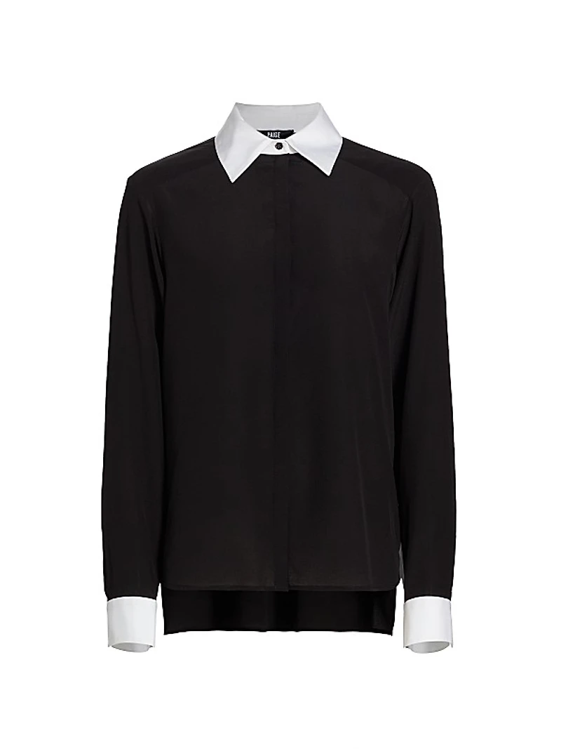 Benton Silk Button-Front Shirt