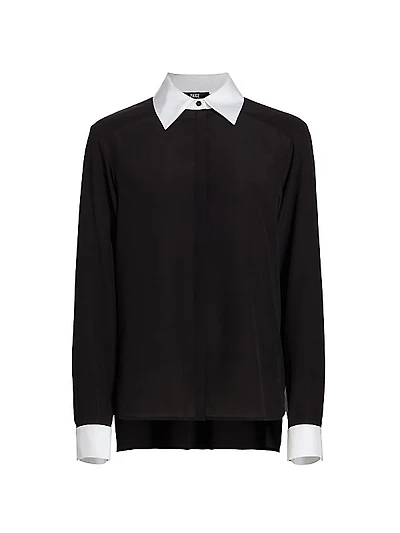 Benton Silk Button-Front Shirt