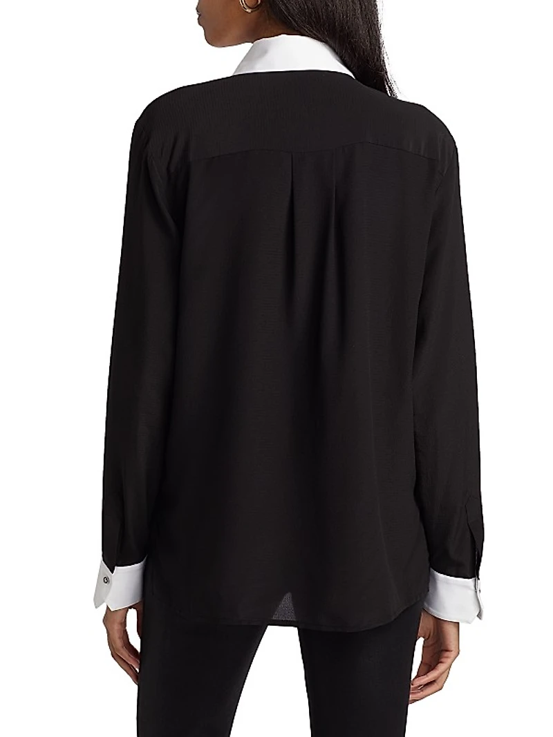 Benton Silk Button-Front Shirt