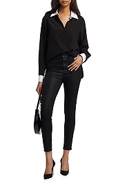 Benton Silk Button-Front Shirt