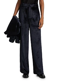 Chateau Wide-Leg Velvet Pants