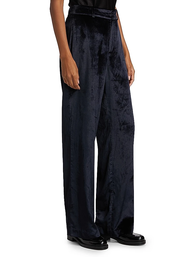 Chateau Wide-Leg Velvet Pants