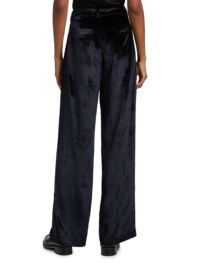 Chateau Wide-Leg Velvet Pants