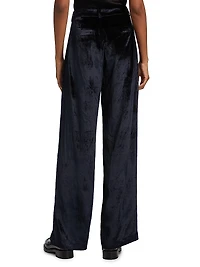 Chateau Wide-Leg Velvet Pants