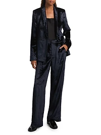Chateau Wide-Leg Velvet Pants