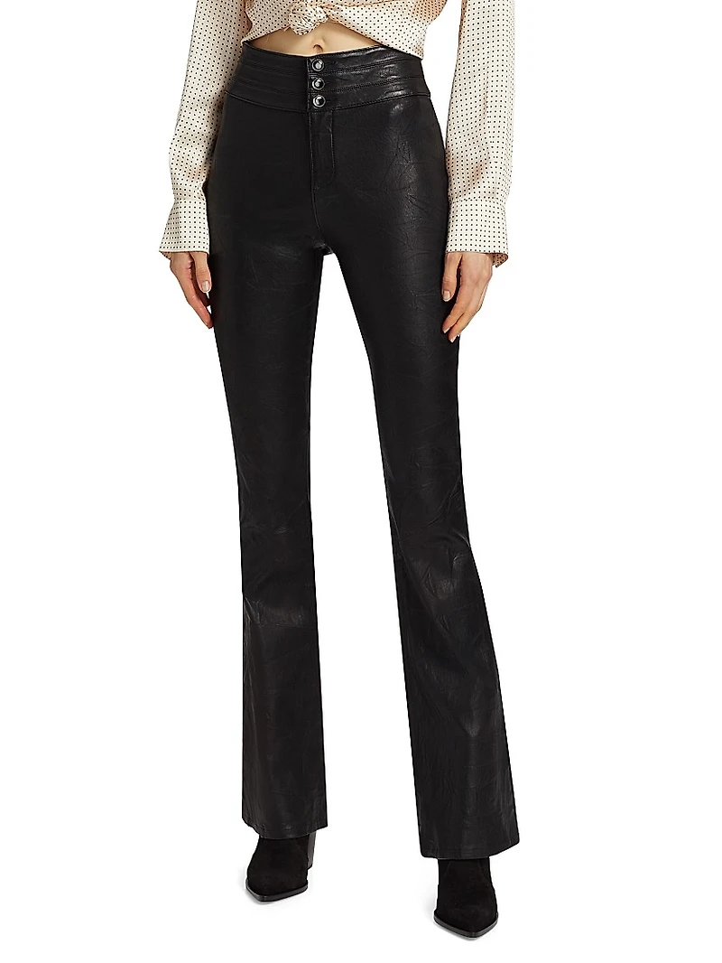 Lou Leather Flare Pants