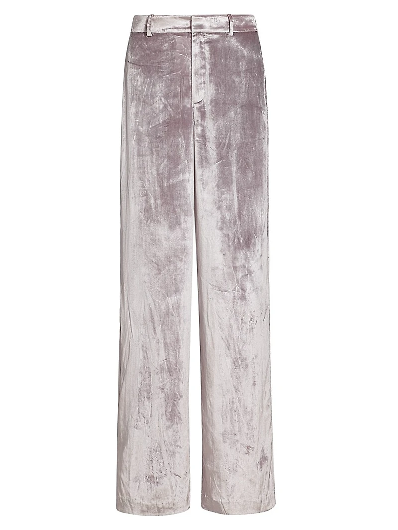 Chateau Velvet Wide-Leg Pants