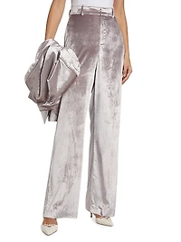 Chateau Velvet Wide-Leg Pants