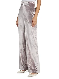 Chateau Velvet Wide-Leg Pants