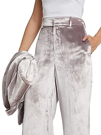 Chateau Velvet Wide-Leg Pants