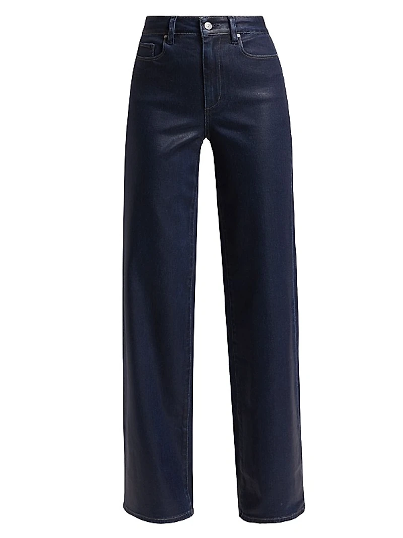 Sasha Coated High-Rise Stretch Wide-Leg Jeans