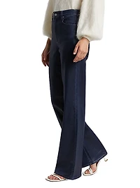 Sasha Coated High-Rise Stretch Wide-Leg Jeans
