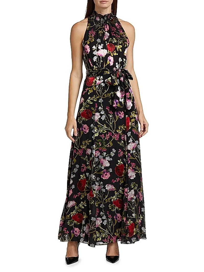 Dita Floral Burnout Maxi-Dress