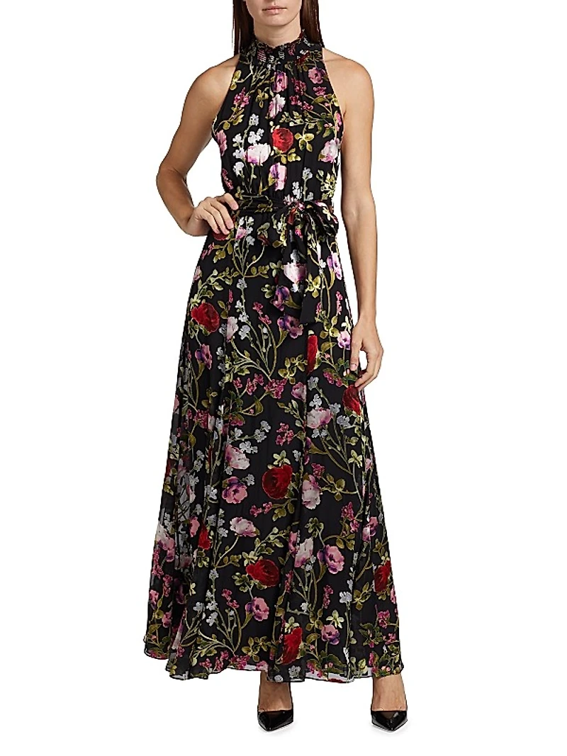 Dita Floral Burnout Maxi-Dress