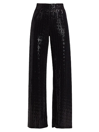 Elba Sequined Straight-Leg Pants