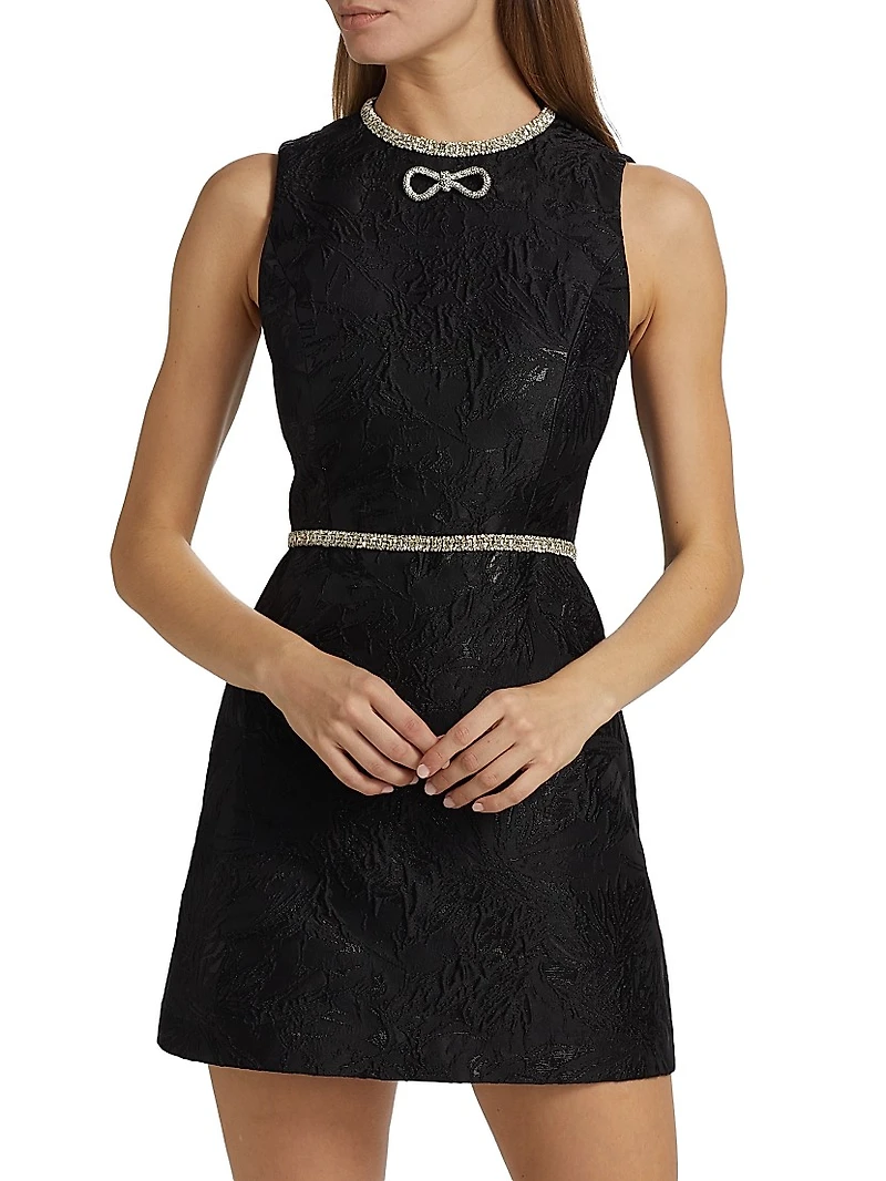 Ellis Embellished Jacquard Minidress