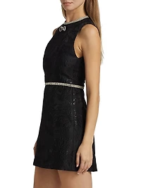 Ellis Embellished Jacquard Minidress
