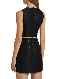 Ellis Embellished Jacquard Minidress