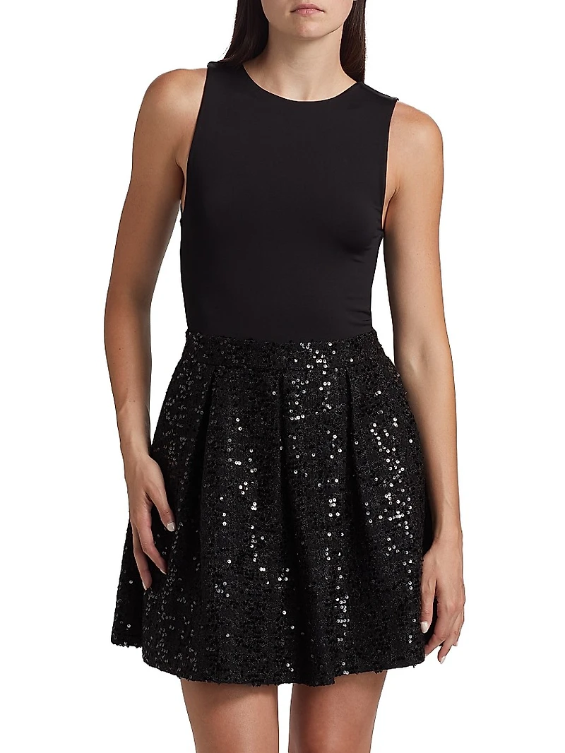 Chara Sequined Fit & Flare Minidress