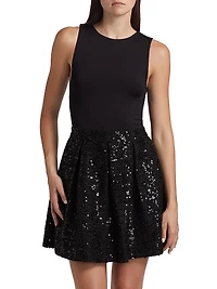 Chara Sequined Fit & Flare Minidress
