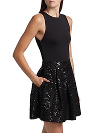 Chara Sequined Fit & Flare Minidress