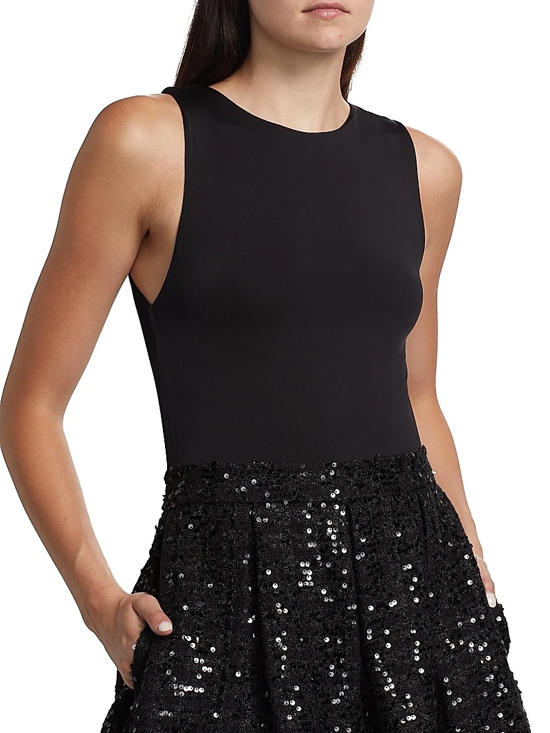 Chara Sequined Fit & Flare Minidress