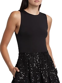 Chara Sequined Fit & Flare Minidress