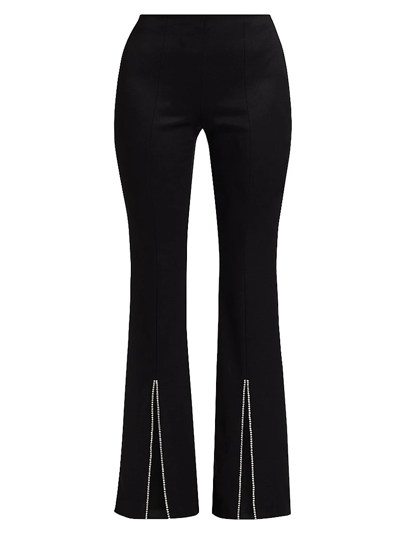 Rhinestone Stretch Boot-Cut Pants