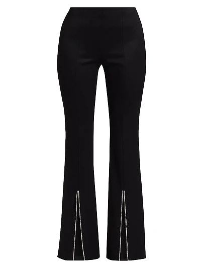 Rhinestone Stretch Boot-Cut Pants