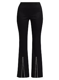 Rhinestone Stretch Boot-Cut Pants