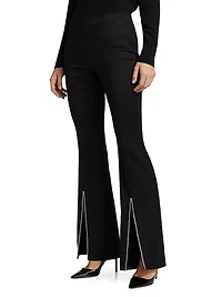 Rhinestone Stretch Boot-Cut Pants