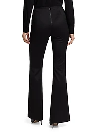 Rhinestone Stretch Boot-Cut Pants