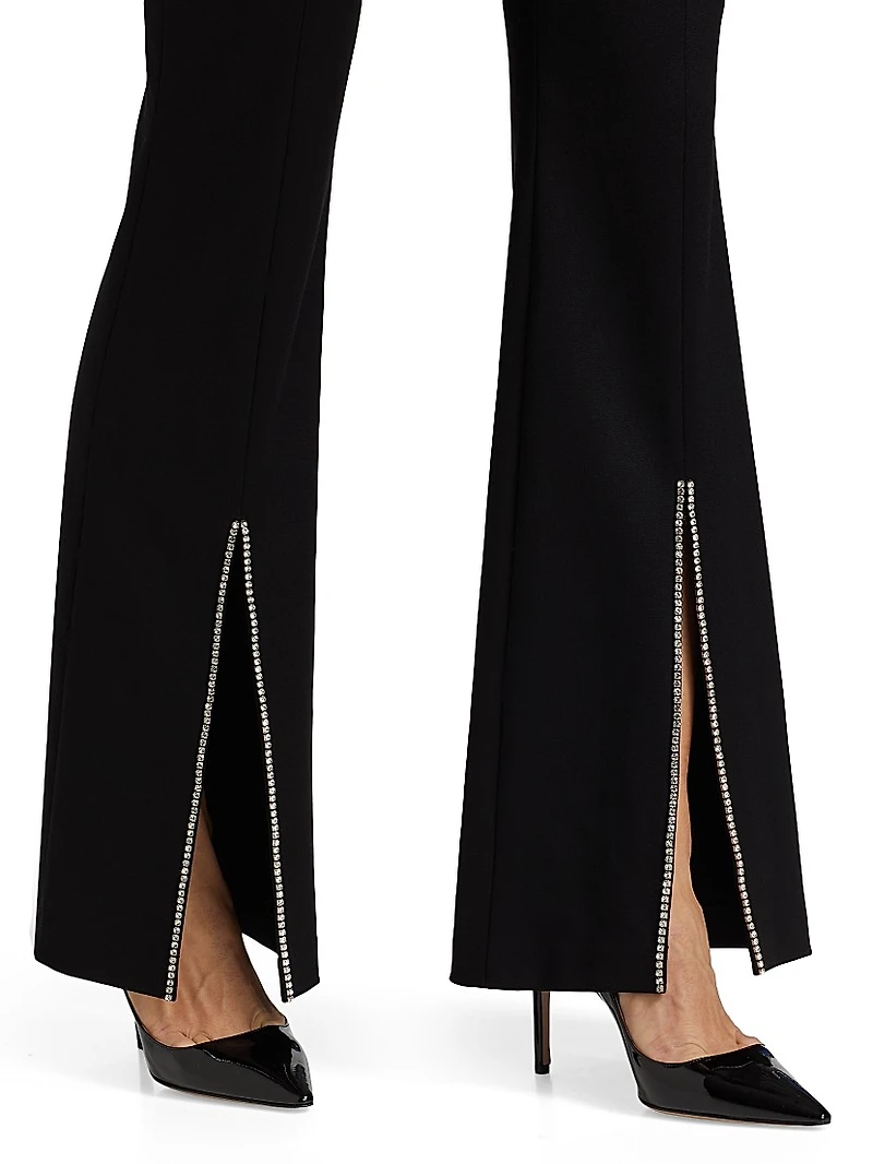 Rhinestone Stretch Boot-Cut Pants