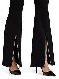 Rhinestone Stretch Boot-Cut Pants